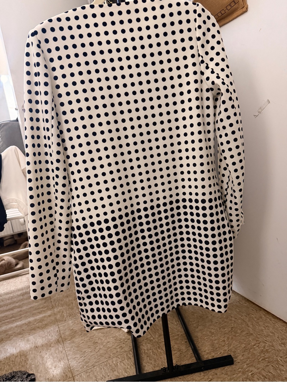 Karl Lagerfeld Black & White Polka Dot Trench Coat